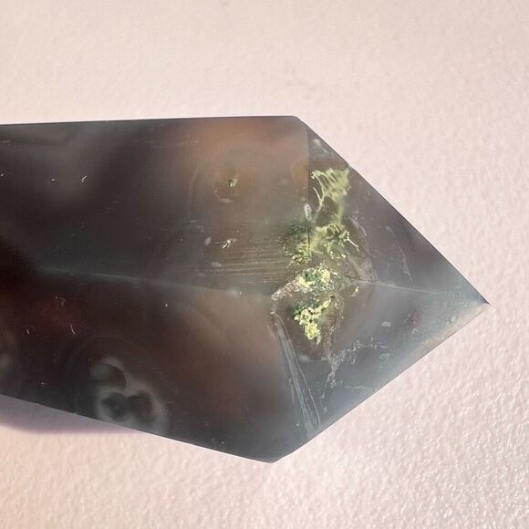 Moss Agate Crystal Meditation Wand (#6) - Picture 5 of 12